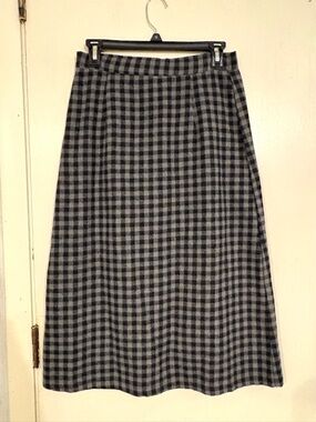 Black and Gray Plaid A-Line Skirt